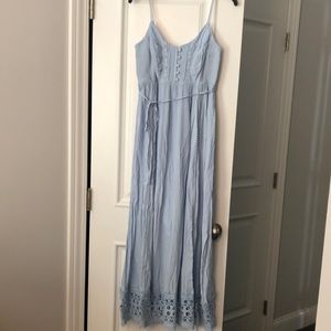 Motherhood Maternity Baby Shower Maxi Dress Blue Size Small